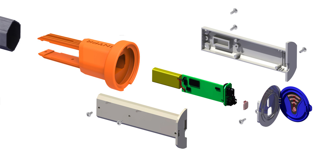 Exploded view Lacrosse Stick End Cap Project